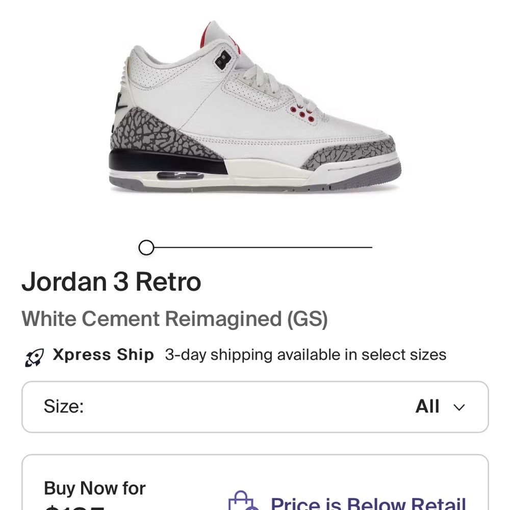 Jordan 3 Retro White Cement Sneakers